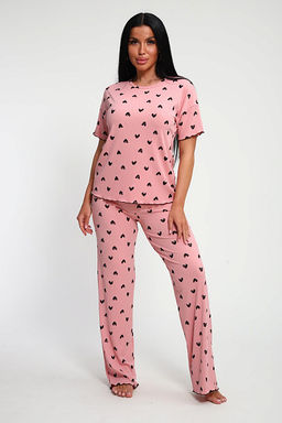 Пижама с брюками (01063, розовый) - Плиона фото 2