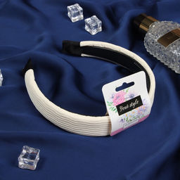 Цена за 2 шт. Ободок для волос «Жаннет», классик, 3 см, бежевый