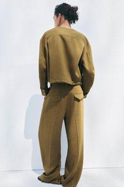 ZW COLLECTION LINEN BLEND BOMBER JACKET - Zara фото 4