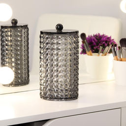 Органайзер для ватных дисков «Black Secret», с крышкой, 18×10×7.5 см, чёрный