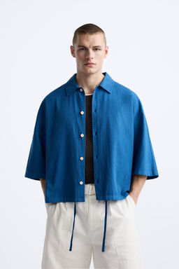 BOXY FIT PAMUKLU KETEN GOMLEK - Zara фото 5