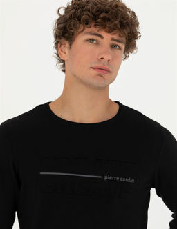 Siyah Slim Fit Bisiklet Yaka Triko Kazak - Pierre cardin фото 2