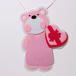 Украшение на гендер пати «Подвеска Мишка It&apos;s a Girl», 30.5×30.5×49 см, розовое