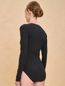 PELICAN, джемпер (модель боди) женский, Черный  фото 4