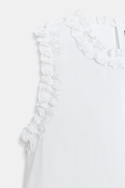 VESTIDO POPEL?N VOLANTES / Blanco - Zara фото 7