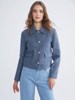 G?mlek Yaka Kad?n T?vit Ceket