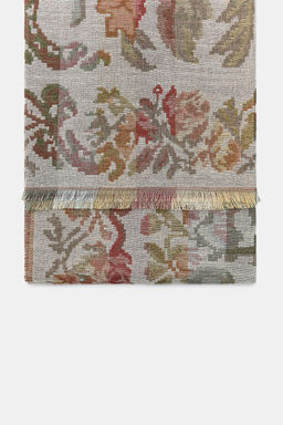 JACQUARD WOOL BLEND FLORAL PRINT SCARF - Zara фото 4