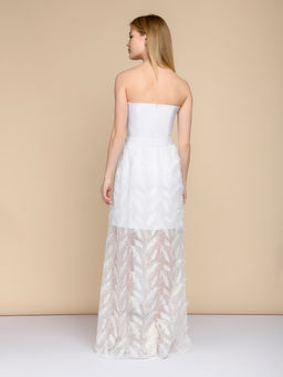 Платье-бюстье белое со съемной фатиновой юбкой - 1001dress фото 6