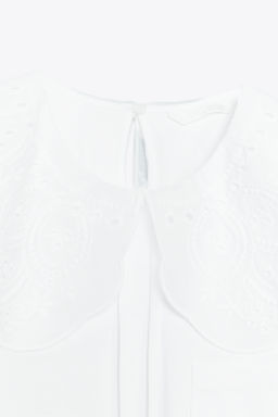 EMBROIDERED PETER PAN COLLAR T-SHIRT - Zara фото 14