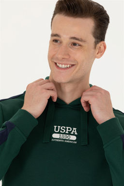 U. S. Polo Assn Мужская зеленая толстовка с капюшоном - U.s. polo assn фото 3