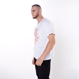 Футболка мужская «Дракон», белая, принт красный, размер 56