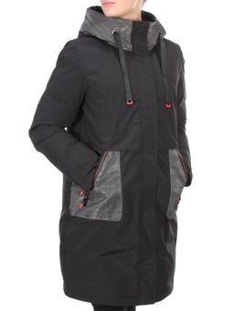 2090 BLACK Куртка зимняя женская AIKESDFRS (200 гр. холлофайбера)