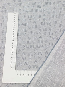 Полульняной жаккард Египтянка цв.серо-голубой джинс, ш.1.55м, лен-42%, хлопок-58%, 180гр/м.кв - Купава фото 2