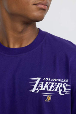 DeFactoFit Футболка оверсайз с круглым вырезом и короткими рукавами NBA Los Angeles Lakers фото 6