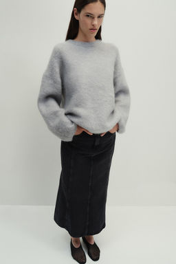 Falda denim con vuelo