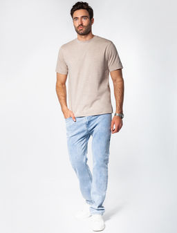Футболка Vilatte Slim Fit из хлопка с эластаном кофейный меланж  фото 5