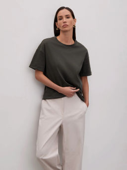 Брюки на завязках снизу, D374/terra