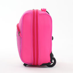 Чемодан на колёсах малый 16" на молнии, розовый