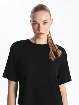 Bisiklet Yaka D?z K?sa Kollu Kad?n Ti??rt