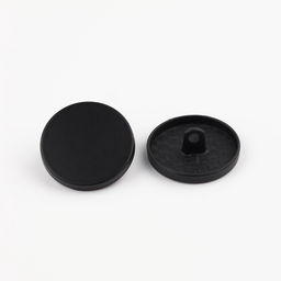 Цена за 2 шт. Набор металлических пуговиц на ножке, d=23 мм, 5 шт., цвет чёрный матовый