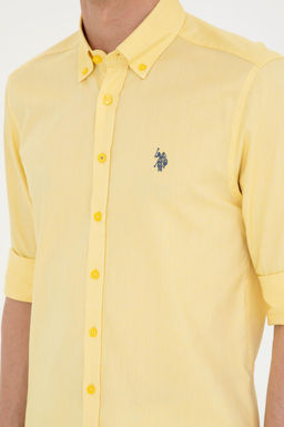 U. S. Polo Assn / Мужская желтая базовая рубашка с длинным рукавом - U.s. polo assn фото 14