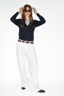WOOL BLEND CONTRAST JUMPER