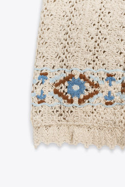 EMBROIDERED CROCHET SHORTS - Zara фото 6