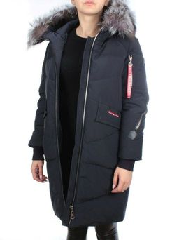 CU-19056 DK. BLUE Пальто женское зимнее CUTEELF (200 гр. холлофайбера) - Фабричный китай фото 7