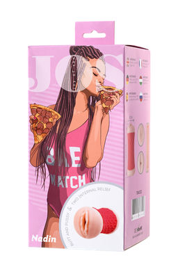 Мастурбатор двусторонний JOS NADIN, TPR, телесный, 14,5 см  фото 5