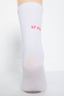 Носки LT Collection (белые/розовая надпись)