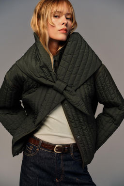 PUFFER JACKET WITH DETACHABLE SCARF - Zara фото 2