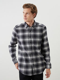 Regular Fit Uzun Kollu Ekose Poplin Erkek G?mlek