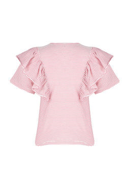 TRENDYOLMILLA Siyah Kollar? F?rf?rl? Regular/Normal Kal?p Cizgili Bisiklet Yaka Orme T-Shirt TWOSS24TS00061 фото 16