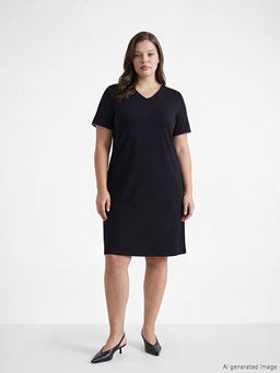 V Yaka A Kesim Elbise