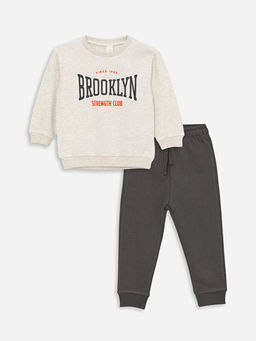 Bisiklet Yaka Erkek Bebek Sweatshirt ve E?ofman Alt 2li