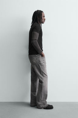 JEANS FLARE FIT ROTOS / Gris - Zara фото 4