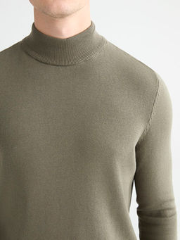 Yar?m Bal?k?? Yaka Erkek Triko Kazak