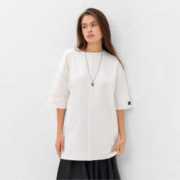 Футболка с декоративным швом женская MIST Base, размер L-XL, молочная