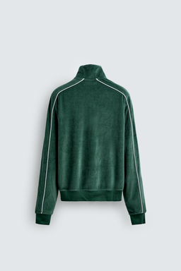 VELOUR ZIP-UP SWEATSHIRT