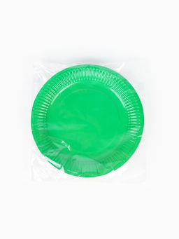Цена за 10 шт. Тарелка одноразовая бумажная "Зеленый",однотонная, 18 см