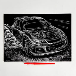 Цена за 2 шт. Гравюра «Ралли» с металлическим эффектом, серебро, А4