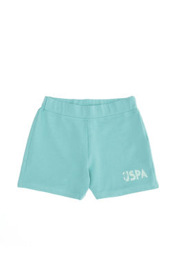 Мятные вязаные шорты для девочек