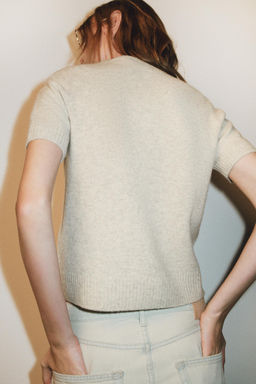 100% WOOL SHORT SLEEVE JUMPER - Zara фото 10