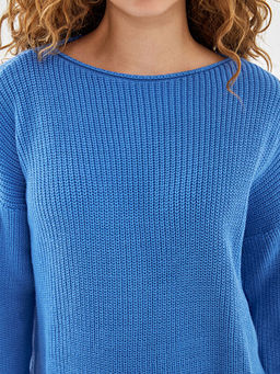 Bisiklet Yaka Dokulu Kad?n Triko Kazak