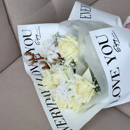 Цена за 10 шт. Плёнка двухсторонняя Love you, белый, 56 56 см - Дарите счастье фото 12