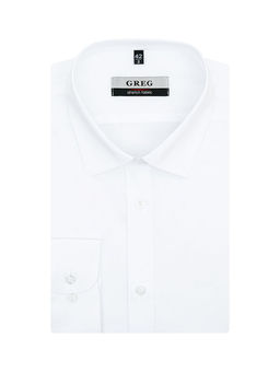 Сорочка мужская длинный рукав GREG 100/237/WH/ZN STRETCH
