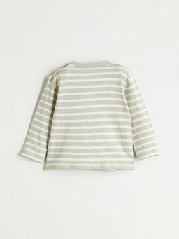 Bisiklet Yaka Bask?l? Uzun Kollu Erkek Bebek Ti??rt