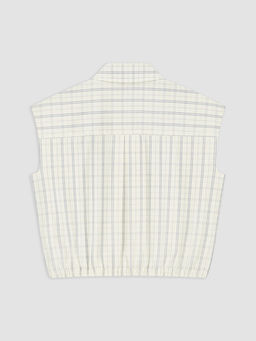Ekose Oversize %100 Pamuklu Bluz