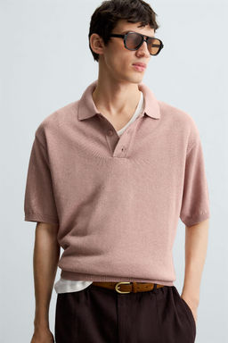 TEXTURED KNIT POLO SHIRT - Zara фото 5