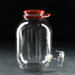 Кувшин стеклянный «Вся сила в пиве», 3 л, с нажимным краном, с ручкой держателем, в коробке